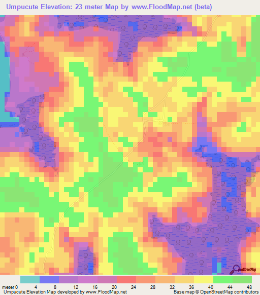 Umpucute,Guinea-Bissau Elevation Map