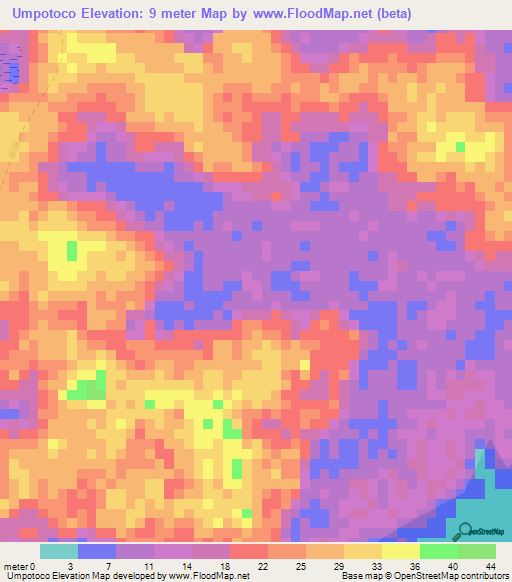 Umpotoco,Guinea-Bissau Elevation Map