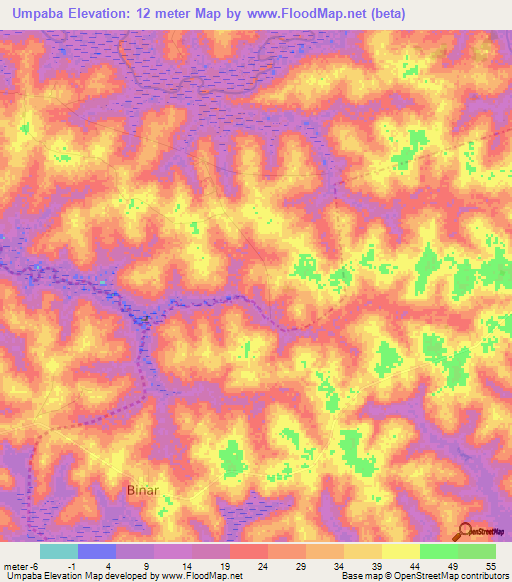 Umpaba,Guinea-Bissau Elevation Map