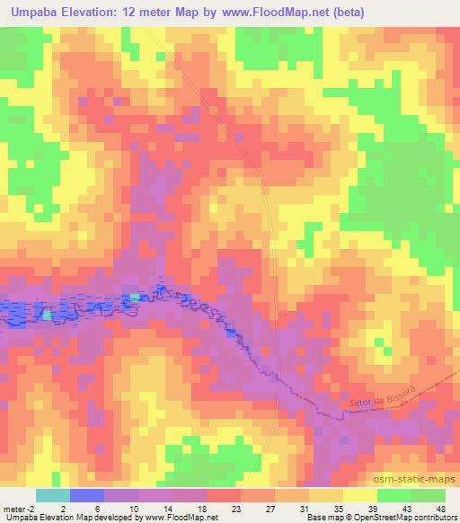 Umpaba,Guinea-Bissau Elevation Map