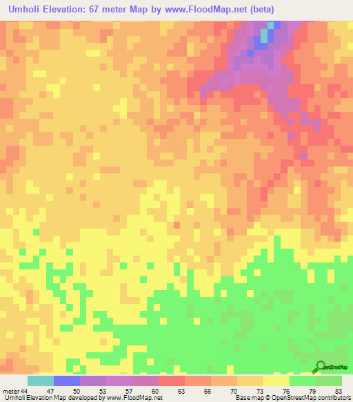 Umholi,Guinea-Bissau Elevation Map