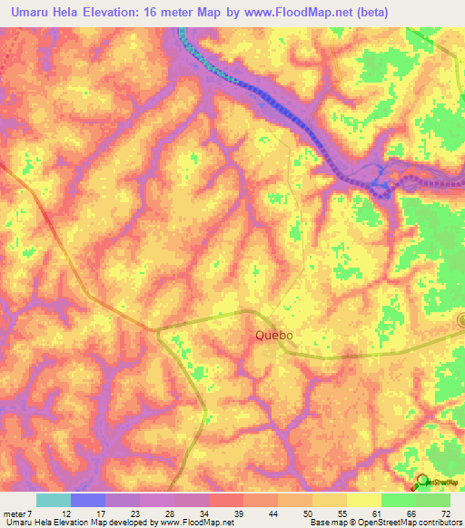 Umaru Hela,Guinea-Bissau Elevation Map