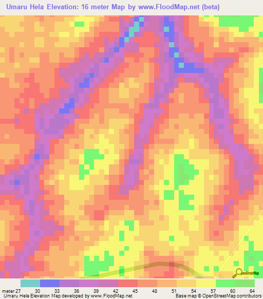 Umaru Hela,Guinea-Bissau Elevation Map