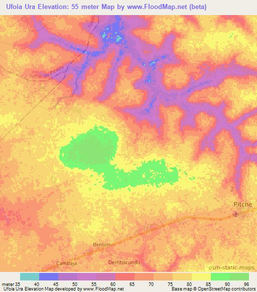 Ufoia Ura,Guinea-Bissau Elevation Map