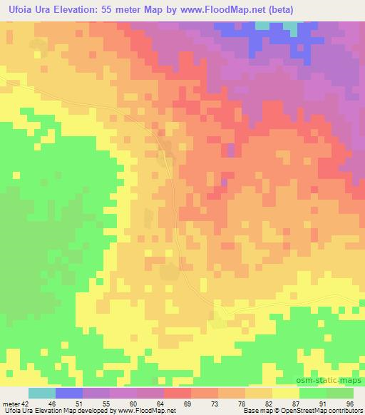 Ufoia Ura,Guinea-Bissau Elevation Map