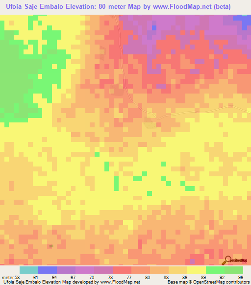 Ufoia Saje Embalo,Guinea-Bissau Elevation Map