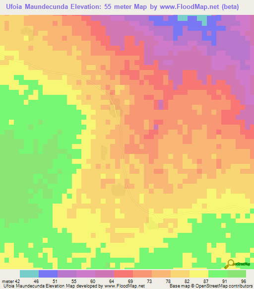 Ufoia Maundecunda,Guinea-Bissau Elevation Map