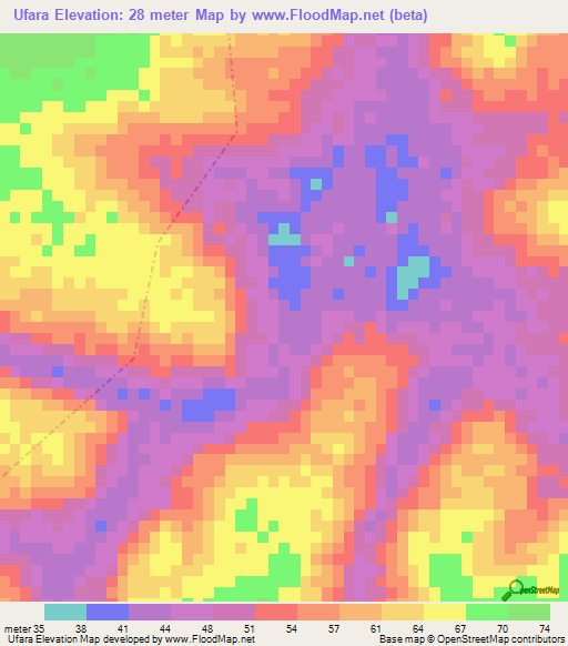 Ufara,Guinea-Bissau Elevation Map