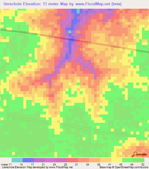 Uerechole,Guinea-Bissau Elevation Map