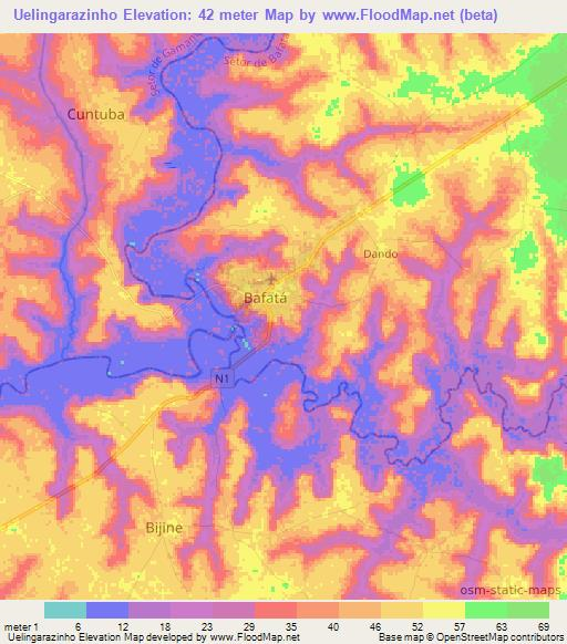 Uelingarazinho,Guinea-Bissau Elevation Map