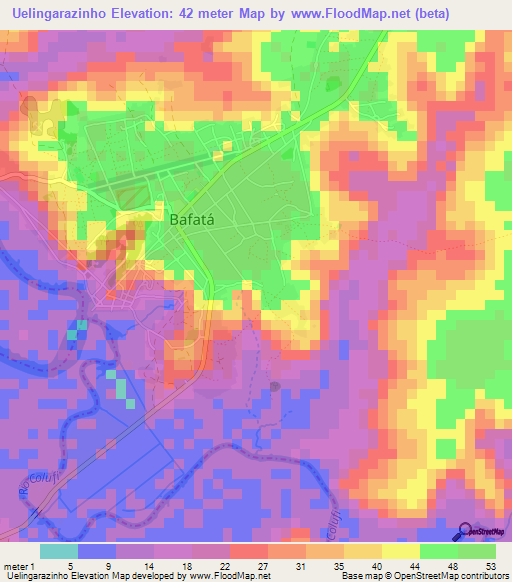 Uelingarazinho,Guinea-Bissau Elevation Map