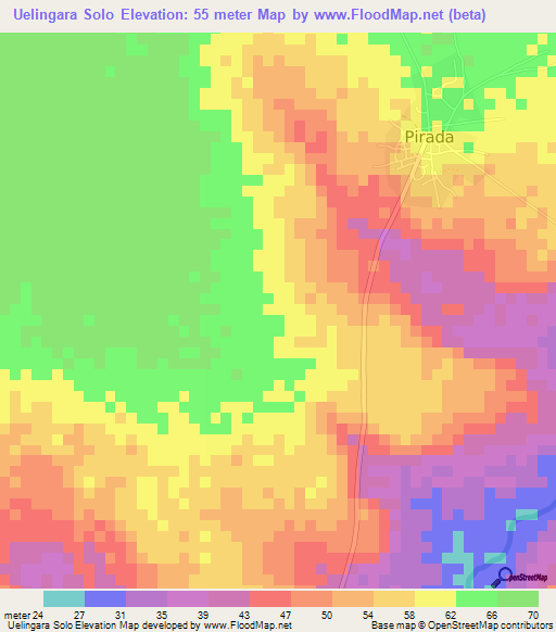 Uelingara Solo,Guinea-Bissau Elevation Map