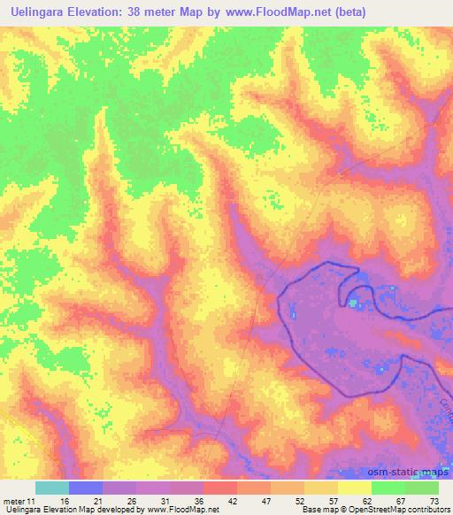 Uelingara,Guinea-Bissau Elevation Map