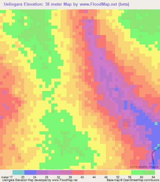 Uelingara,Guinea-Bissau Elevation Map