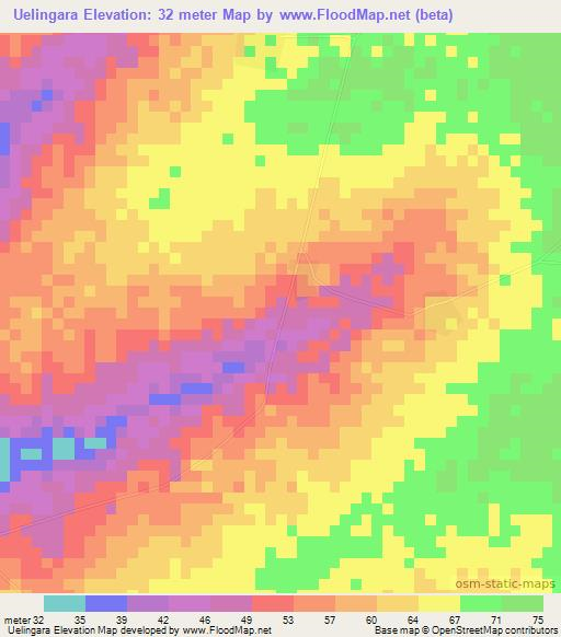 Uelingara,Guinea-Bissau Elevation Map