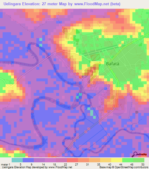 Uelingara,Guinea-Bissau Elevation Map