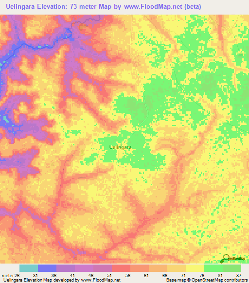 Uelingara,Guinea-Bissau Elevation Map