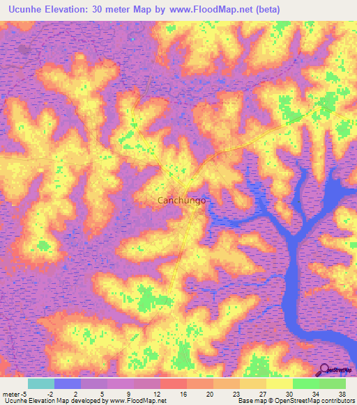 Ucunhe,Guinea-Bissau Elevation Map