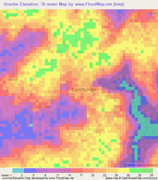 Ucunhe,Guinea-Bissau Elevation Map