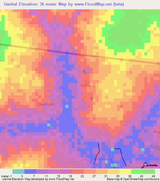 Uanhal,Guinea-Bissau Elevation Map