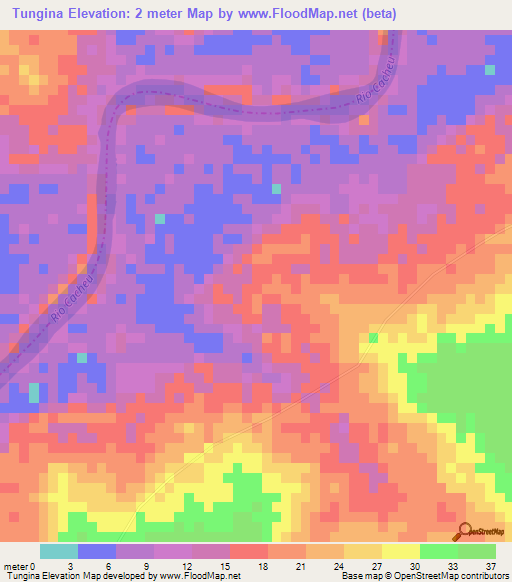 Tungina,Guinea-Bissau Elevation Map