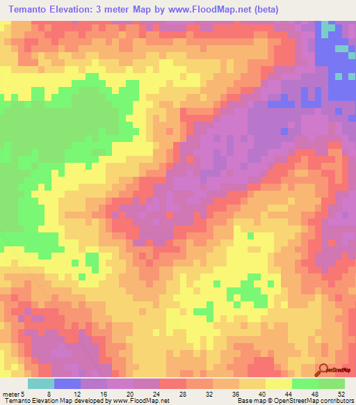 Temanto,Guinea-Bissau Elevation Map