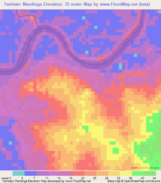 Tambato Mandinga,Guinea-Bissau Elevation Map