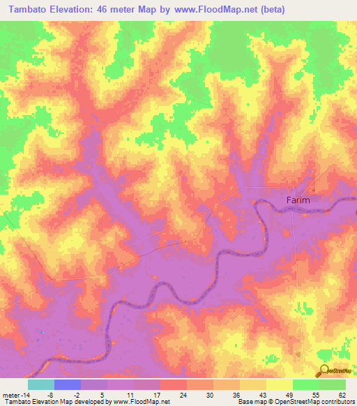 Tambato,Guinea-Bissau Elevation Map