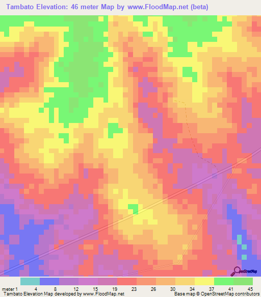 Tambato,Guinea-Bissau Elevation Map