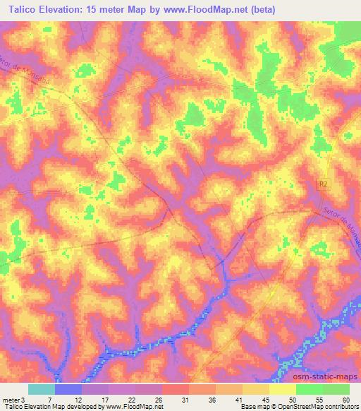 Talico,Guinea-Bissau Elevation Map