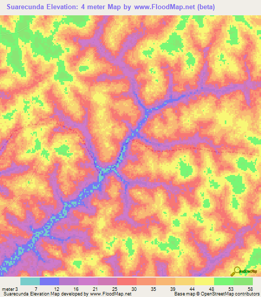 Suarecunda,Guinea-Bissau Elevation Map