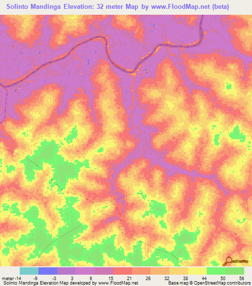 Solinto Mandinga,Guinea-Bissau Elevation Map