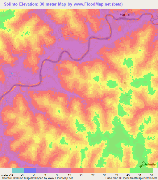 Solinto,Guinea-Bissau Elevation Map