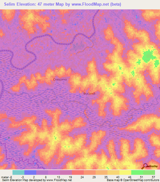 Selim,Guinea-Bissau Elevation Map