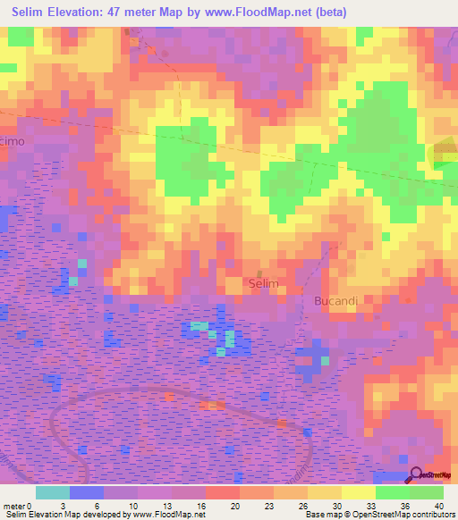 Selim,Guinea-Bissau Elevation Map