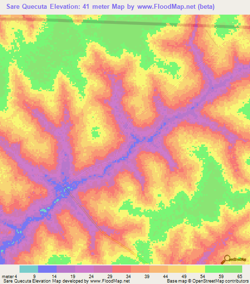 Sare Quecuta,Guinea-Bissau Elevation Map