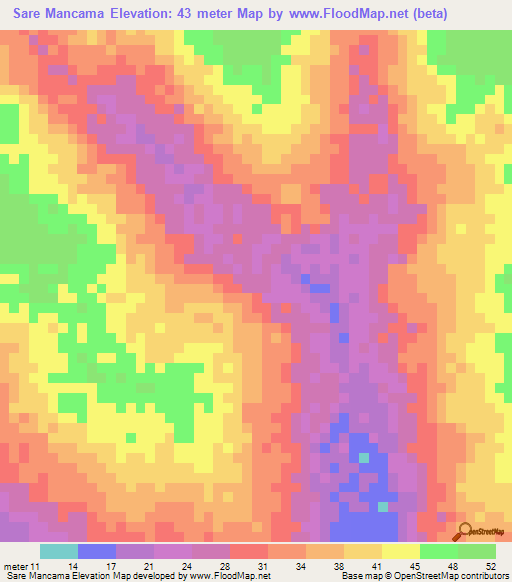 Sare Mancama,Guinea-Bissau Elevation Map