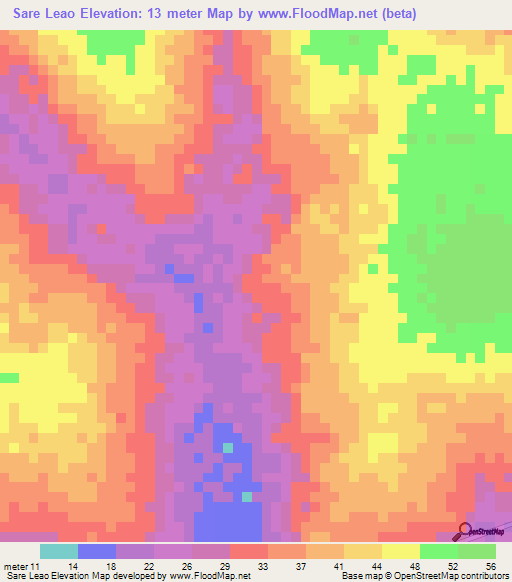 Sare Leao,Guinea-Bissau Elevation Map