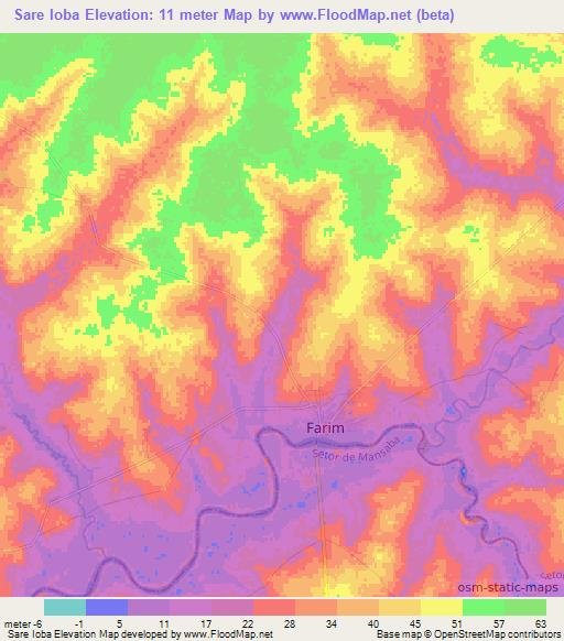 Sare Ioba,Guinea-Bissau Elevation Map