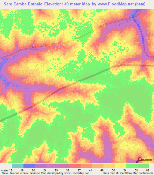 Sare Demba Embalo,Guinea-Bissau Elevation Map