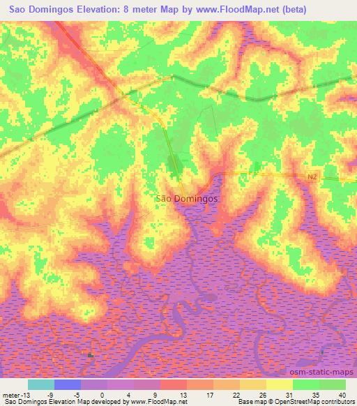 Sao Domingos,Guinea-Bissau Elevation Map