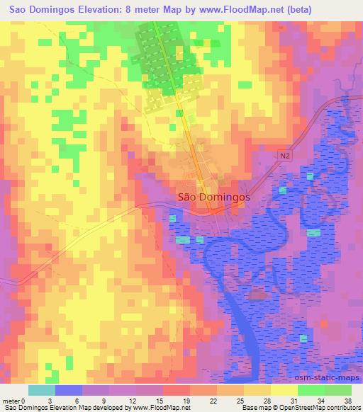 Sao Domingos,Guinea-Bissau Elevation Map