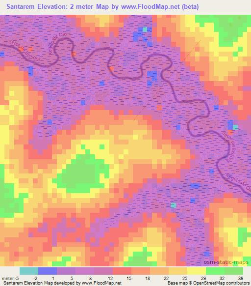 Santarem,Guinea-Bissau Elevation Map