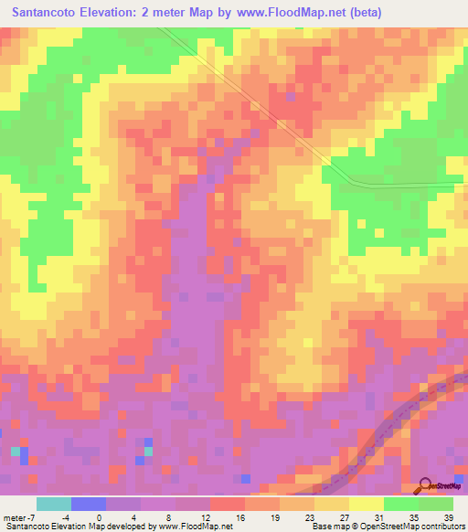 Santancoto,Guinea-Bissau Elevation Map