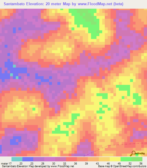 Santambato,Guinea-Bissau Elevation Map