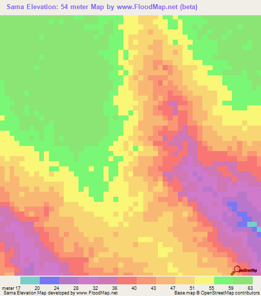 Sama,Guinea-Bissau Elevation Map