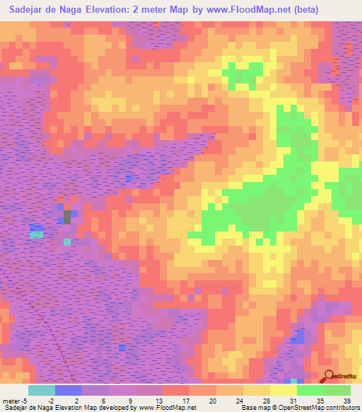 Sadejar de Naga,Guinea-Bissau Elevation Map