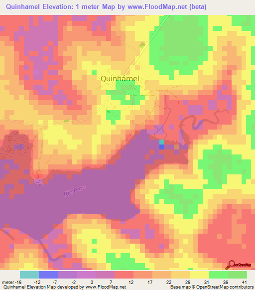 Quinhamel,Guinea-Bissau Elevation Map