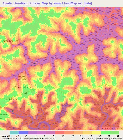 Quete,Guinea-Bissau Elevation Map