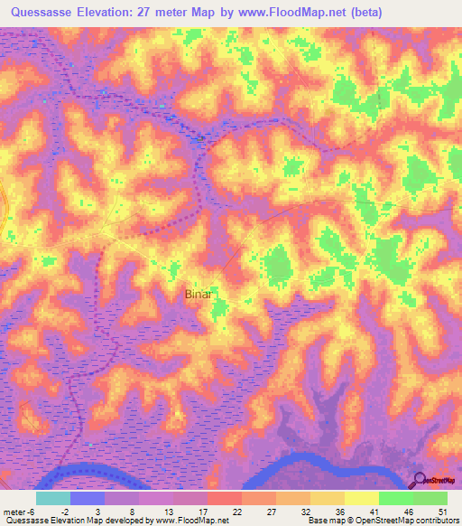 Quessasse,Guinea-Bissau Elevation Map